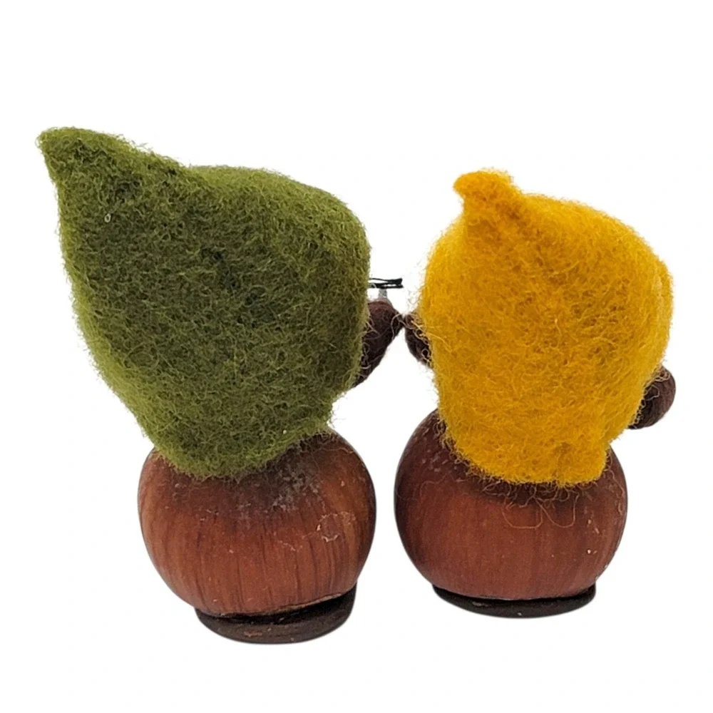 Woodland Waldorf Mice Handmade Hazelnut Felted Wool Nut Art‎ Toy Forest Set of 2